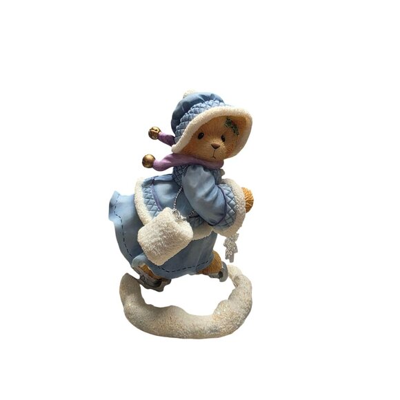 Cherished Teddies Candace Bear Figurine Skating On Holiday - Picture 7 of 9